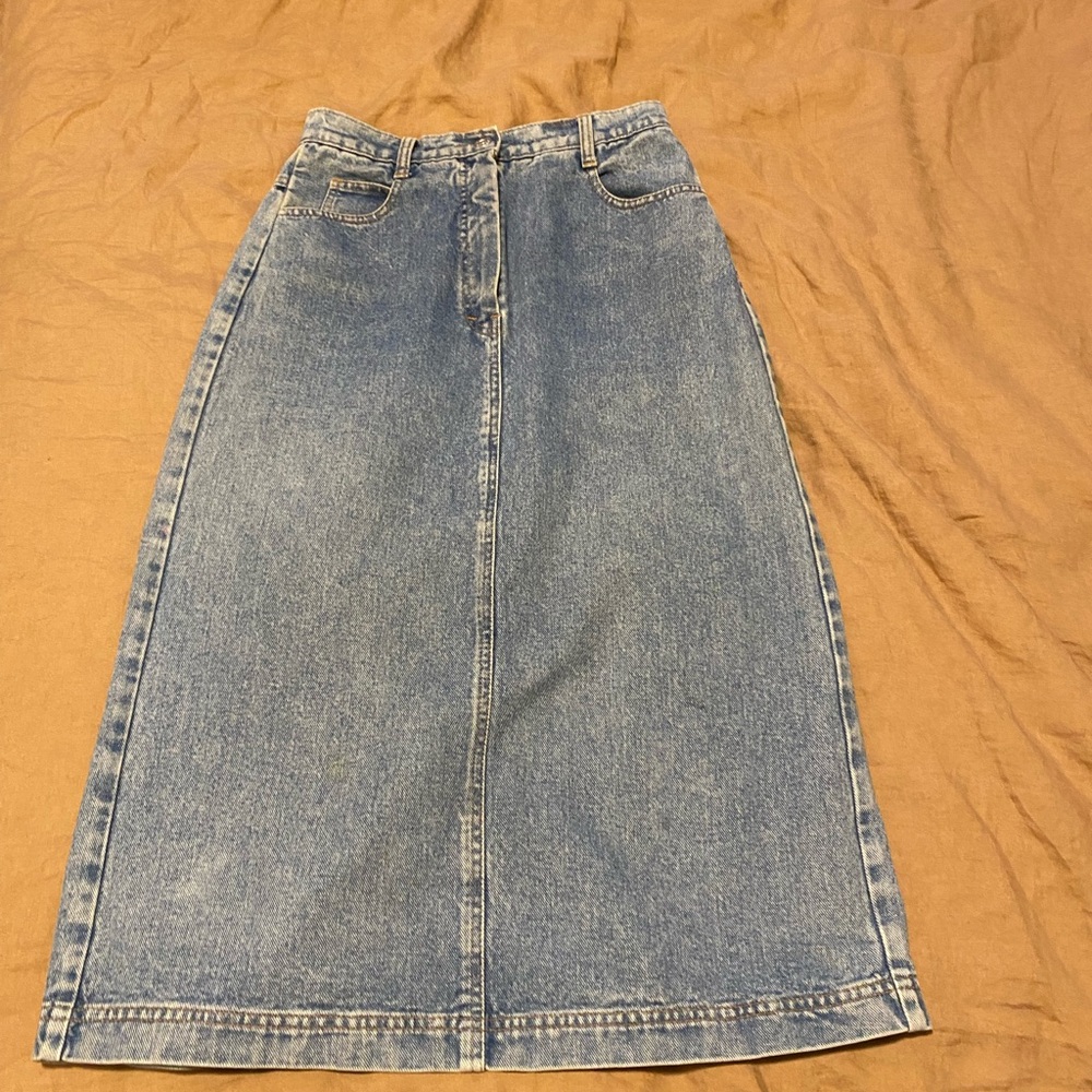 Vintage mid length jean skirt